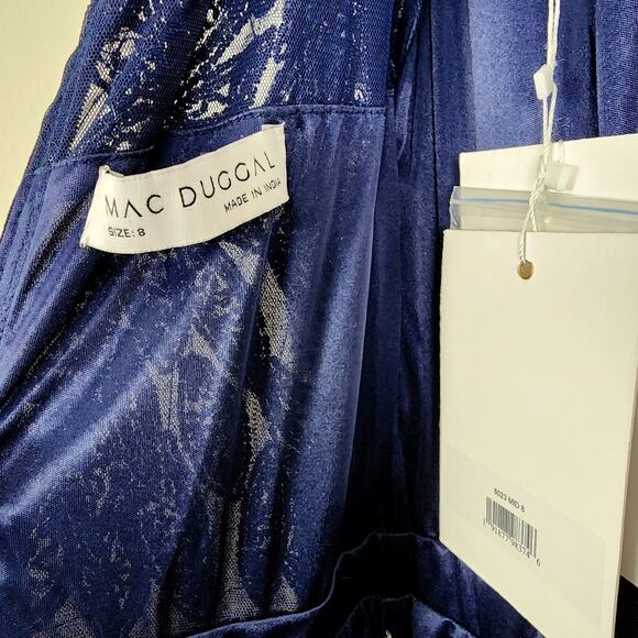 Mac Duggal Illusion Long Sleeve Beaded Embellished Gown NWT 8 Style 6023 Gown - Picture 14 of 16